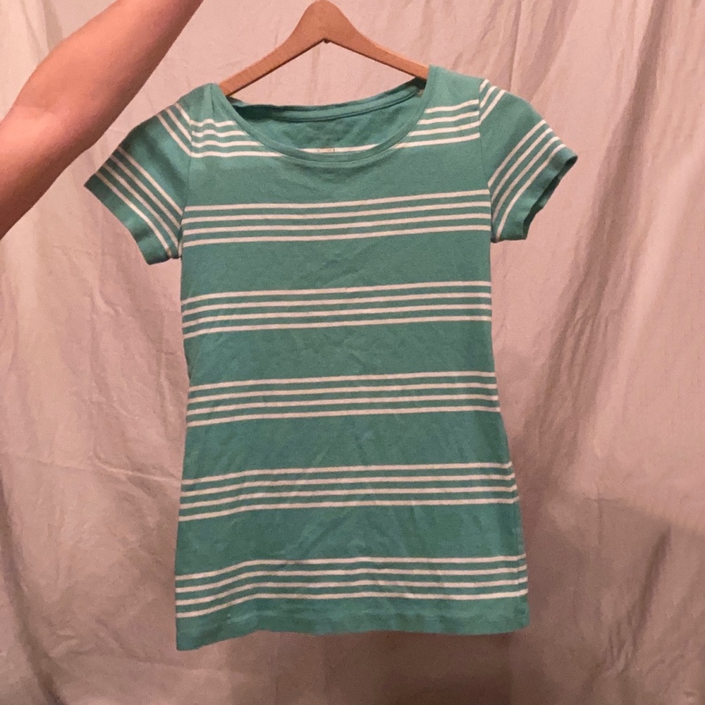 Gap Green Striped T Shirt